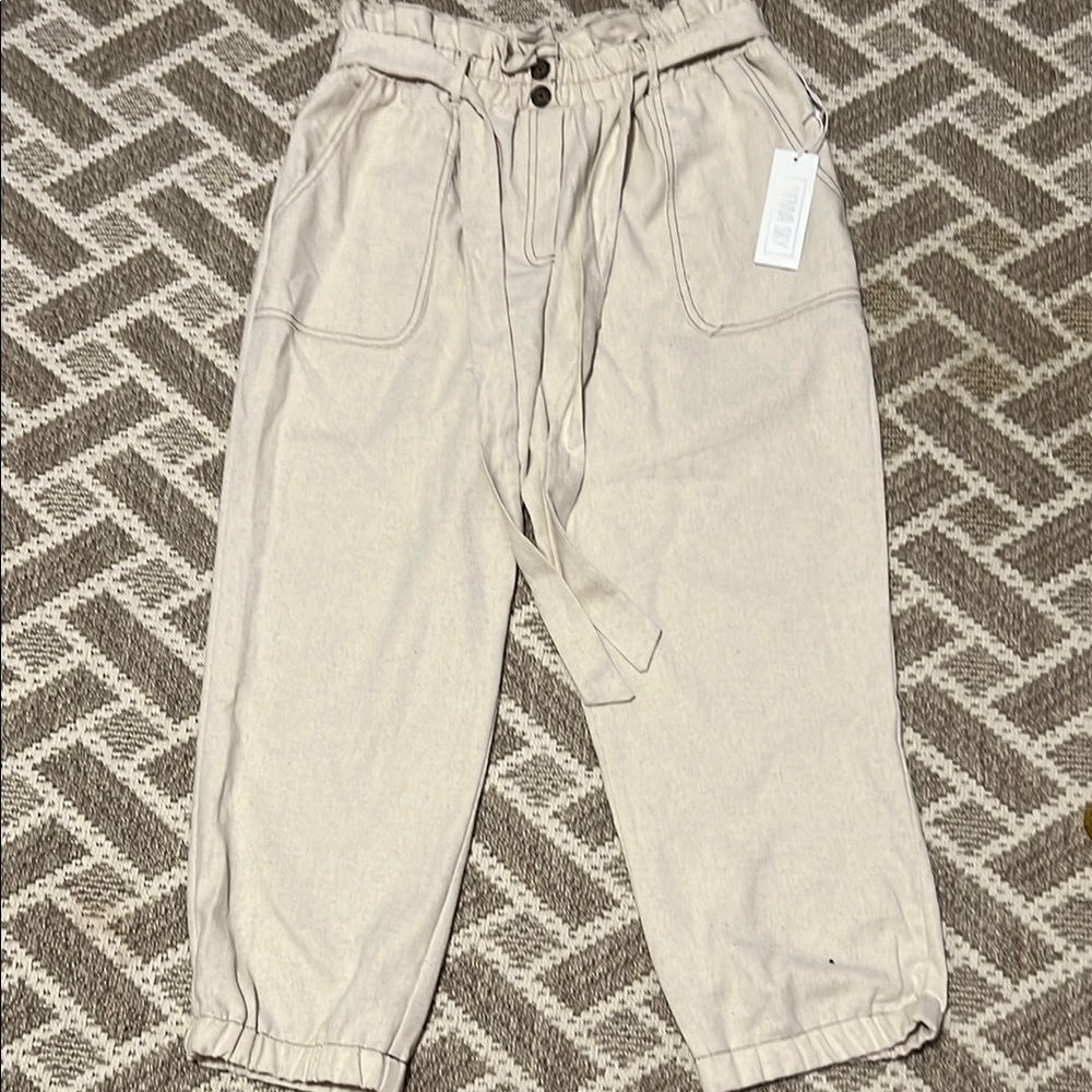 Sienna Sky Stylish Cream Jogger Pants Size XL